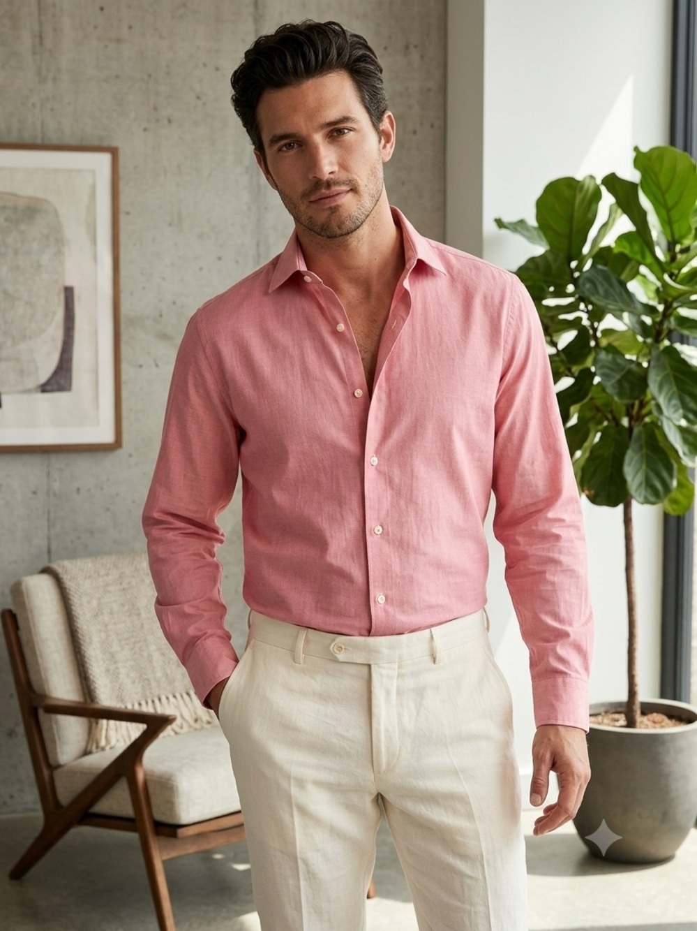 Club Monaco 2 Ply Cotton Oxford Preppy Office Button Down Shirt Medium.